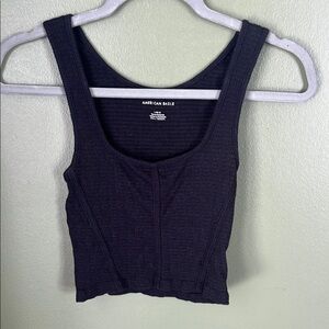 American Eagle Outfitters Black Ribbed crop Top